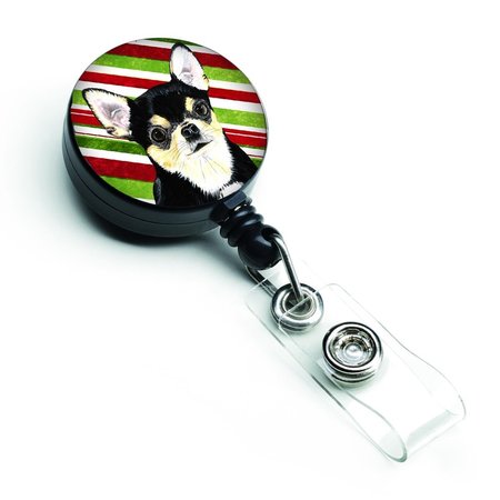 TEACHERS AID Chihuahua Candy Cane Holiday Christmas Retractable Badge Reel TE225586